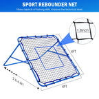 Winthai Volleyball Baseball Rebounder Net, Softball Rebounder Pitchback Net Quick Adjustments, Quick Adjustments Lacrosse Bounce Back Practice Equipment, Ideal for Outdoor Indoor and Backyard Training 4X4FT