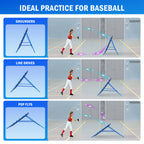 Winthai Volleyball Baseball Rebounder Net, Softball Rebounder Pitchback Net Quick Adjustments, Quick Adjustments Lacrosse Bounce Back Practice Equipment, Ideal for Outdoor Indoor and Backyard Training 4X4FT