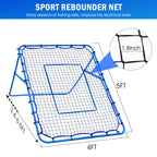 Winthai Dual-Mode Soccer Goal Net & Soccer Rebounder Net,Premium Durability for Intense Shooting Training,Quick-Switch Angle Soccer Training for Control,Passing Practice,Soccer Gifts for Kids Teen Adult 5X4FT