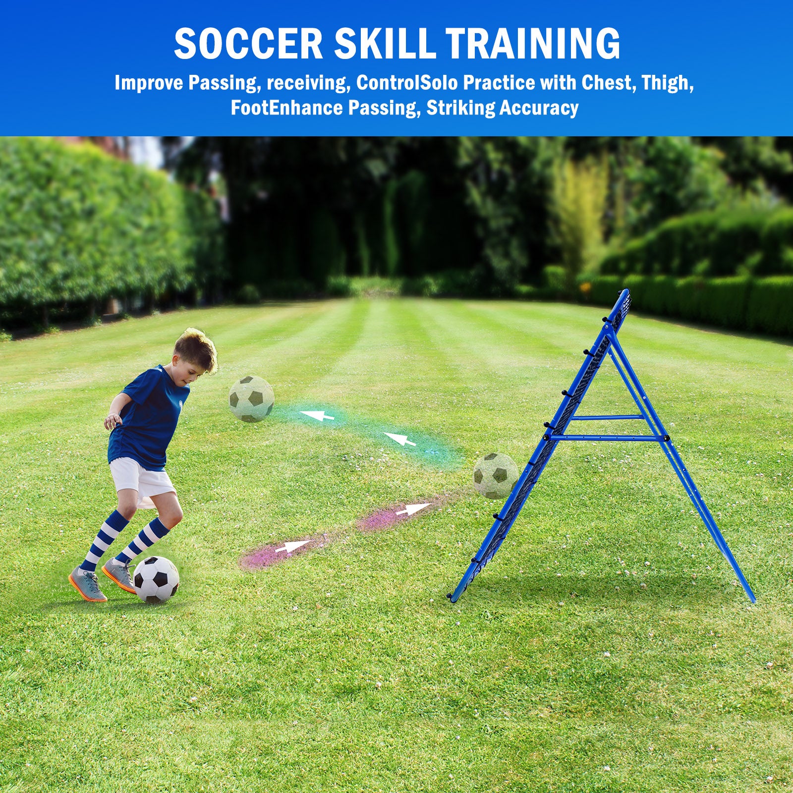 Winthai Volleyball Baseball Rebounder Net, Softball Rebounder Pitchback Net Quick Adjustments, Quick Adjustments Lacrosse Bounce Back Practice Equipment, Ideal for Outdoor Indoor and Backyard Training 5X4FT