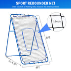 Winthai Volleyball Baseball Rebounder Net, Softball Rebounder Pitchback Net Quick Adjustments, Quick Adjustments Lacrosse Bounce Back Practice Equipment, Ideal for Outdoor Indoor and Backyard Training 6X4FT