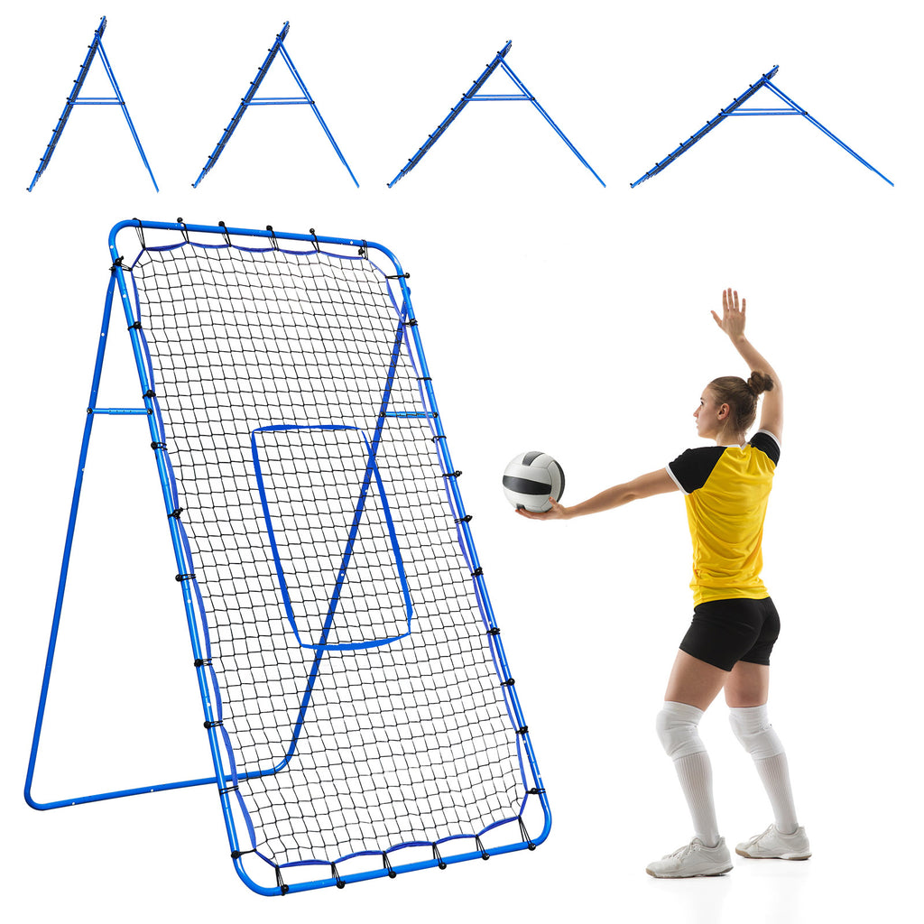 Winthai Volleyball Baseball Rebounder Net, Softball Rebounder Pitchback Net Quick Adjustments, Quick Adjustments Lacrosse Bounce Back Practice Equipment, Ideal for Outdoor Indoor and Backyard Training 7X4FT
