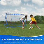Winthai Soccer Rebounder Net, Quick-Switch Angle Soccer Training for Control, Passing Practice, Easy Setup Rebounder Gifts & Equipment for Kids,Teens & Adults 5.9X3.7FT