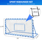 Winthai Soccer Rebounder Net, Quick-Switch Angle Soccer Training for Control, Passing Practice, Easy Setup Rebounder Gifts & Equipment for Kids,Teens & Adults 7.0X3.7FT