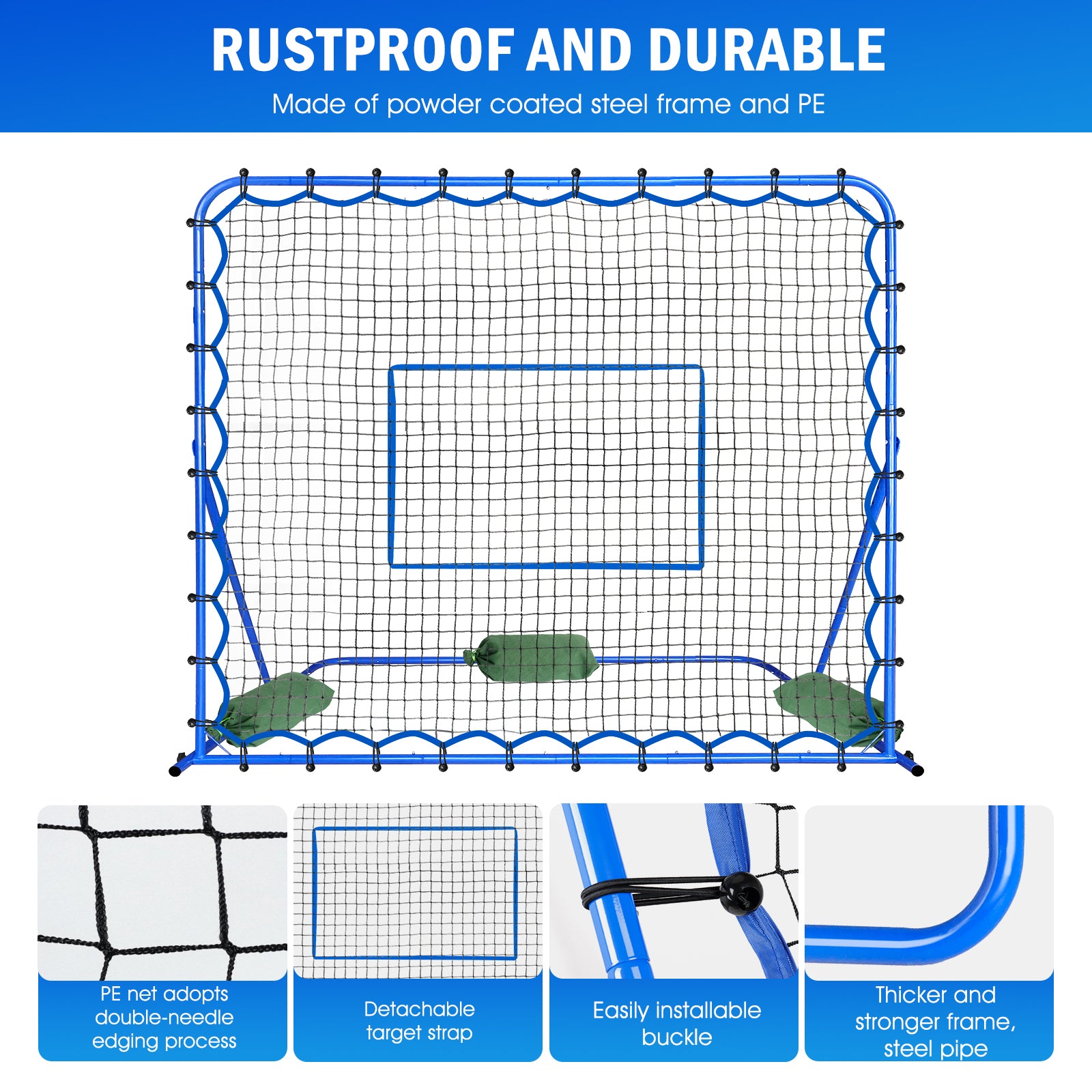 Winthai Soccer Rebounder Net, Quick-Switch Angle Soccer Training for Control, Passing Practice, Easy Setup Rebounder Gifts & Equipment for Kids,Teens & Adults 6X5FT