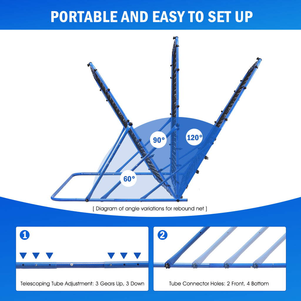 Winthai Soccer Rebounder Net, Quick-Switch Angle Soccer Training for Control, Passing Practice, Easy Setup Rebounder Gifts & Equipment for Kids,Teens & Adults 6X5FT