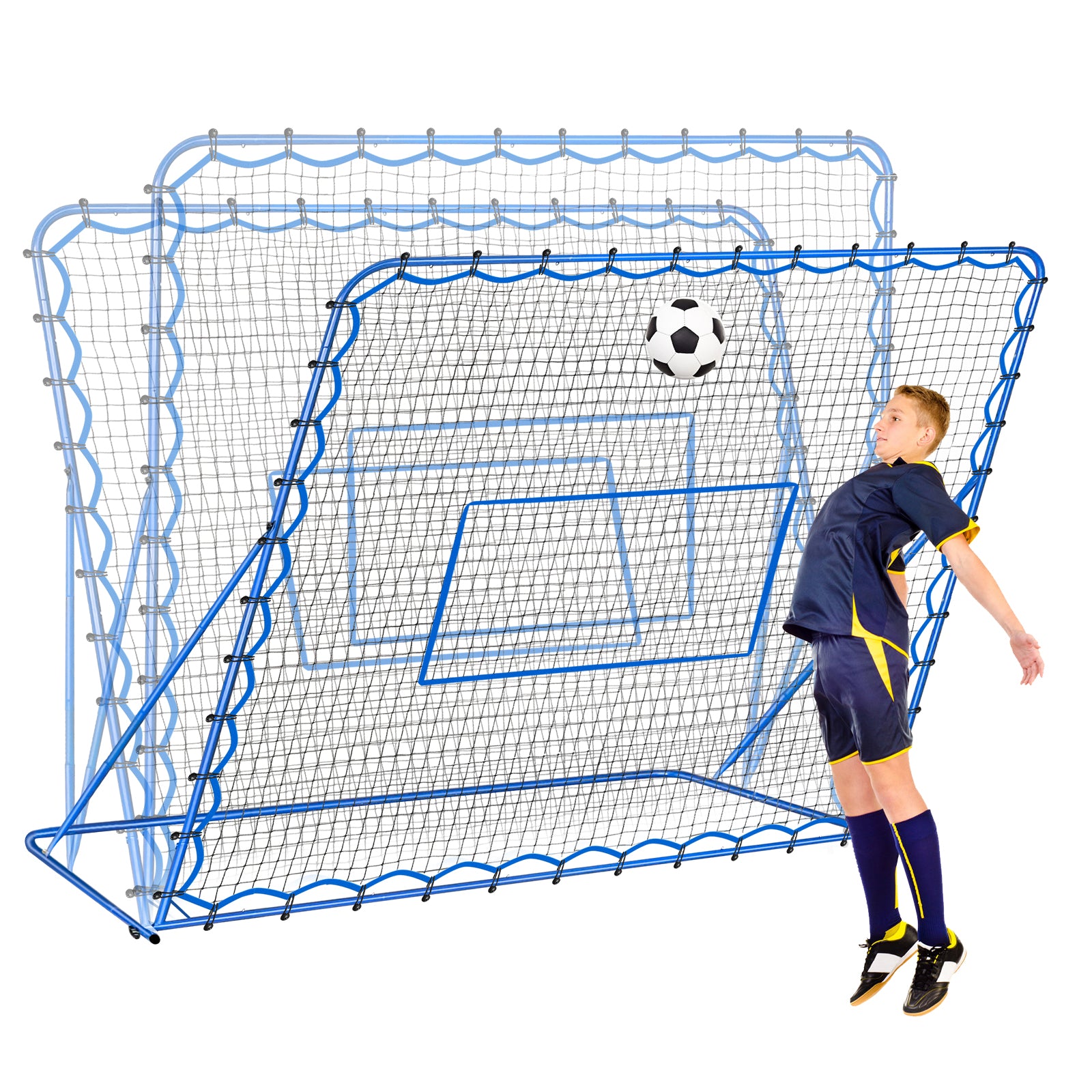 Winthai Soccer Rebounder Net, Quick-Switch Angle Soccer Training for Control, Passing Practice, Easy Setup Rebounder Gifts & Equipment for Kids,Teens & Adults 7X6FT