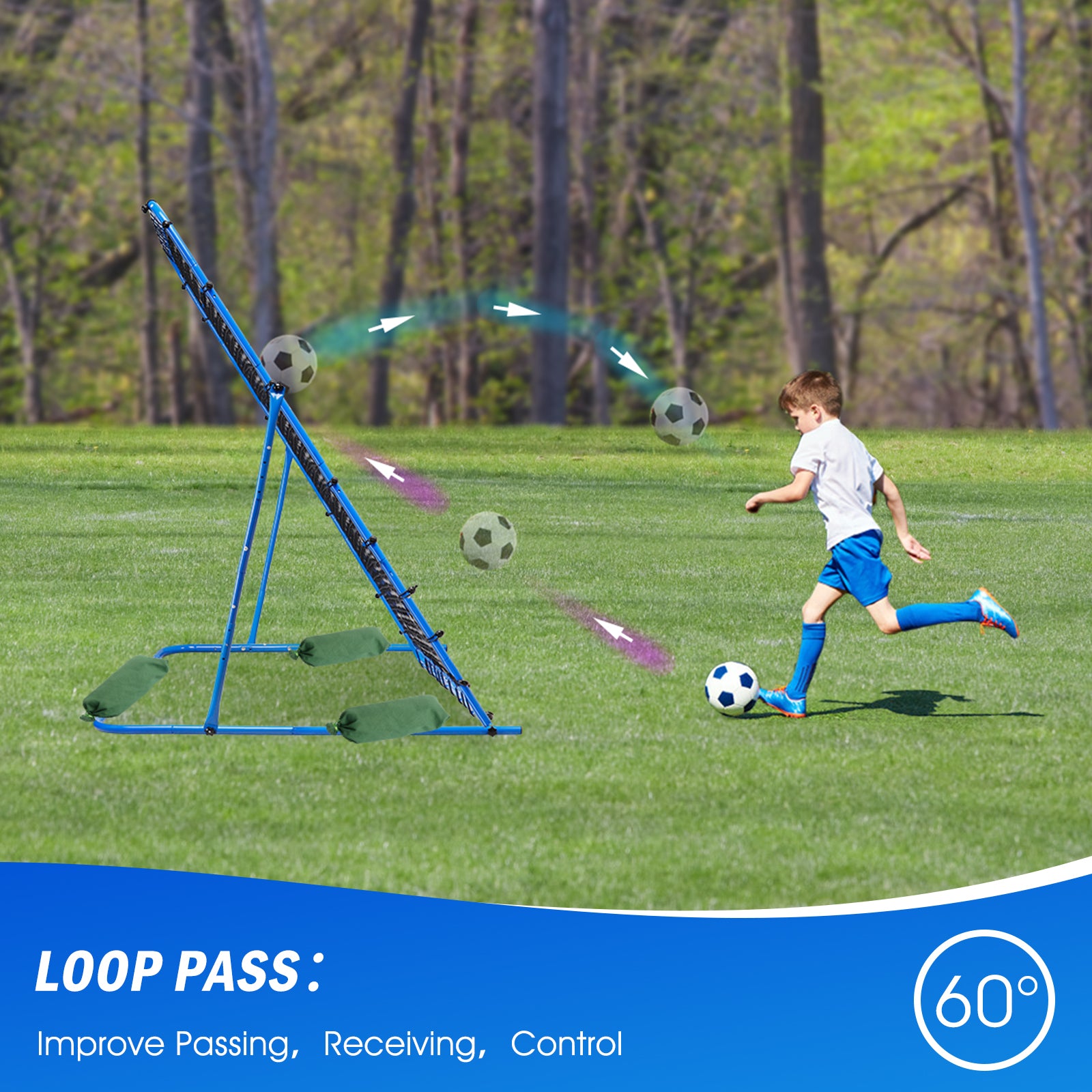 Winthai Soccer Rebounder Net, Quick-Switch Angle Soccer Training for Control, Passing Practice, Easy Setup Rebounder Gifts & Equipment for Kids,Teens & Adults 7X6FT