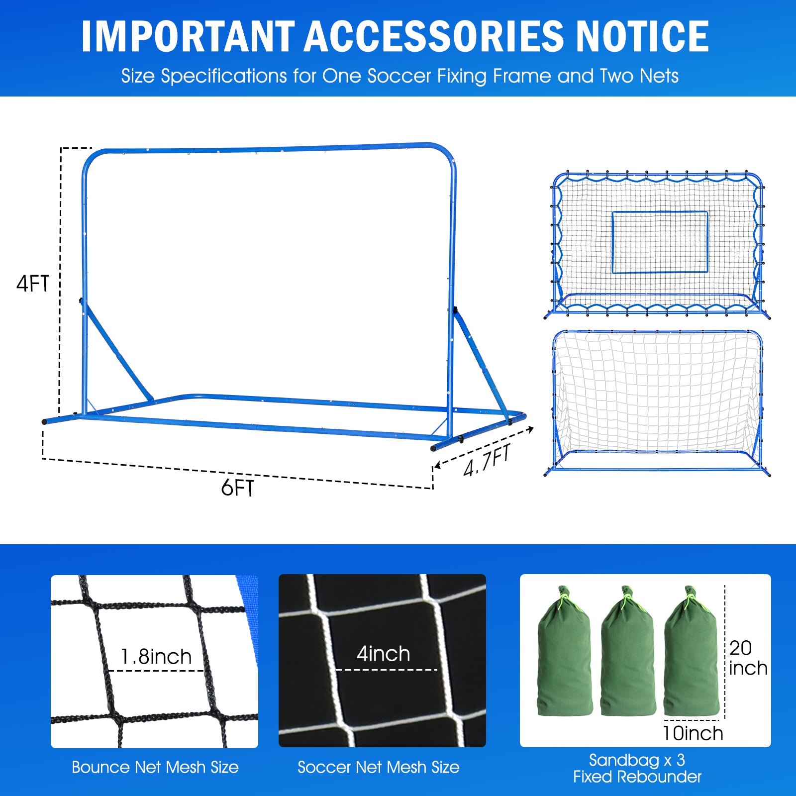 Winthai Dual-Mode Soccer Goal Net & Soccer Rebounder Net,Premium Durability for Intense Shooting Training,Quick-Switch Angle Soccer Training for Control,Passing Practice,Soccer Gifts for Kids Teen Adult 6X4FT