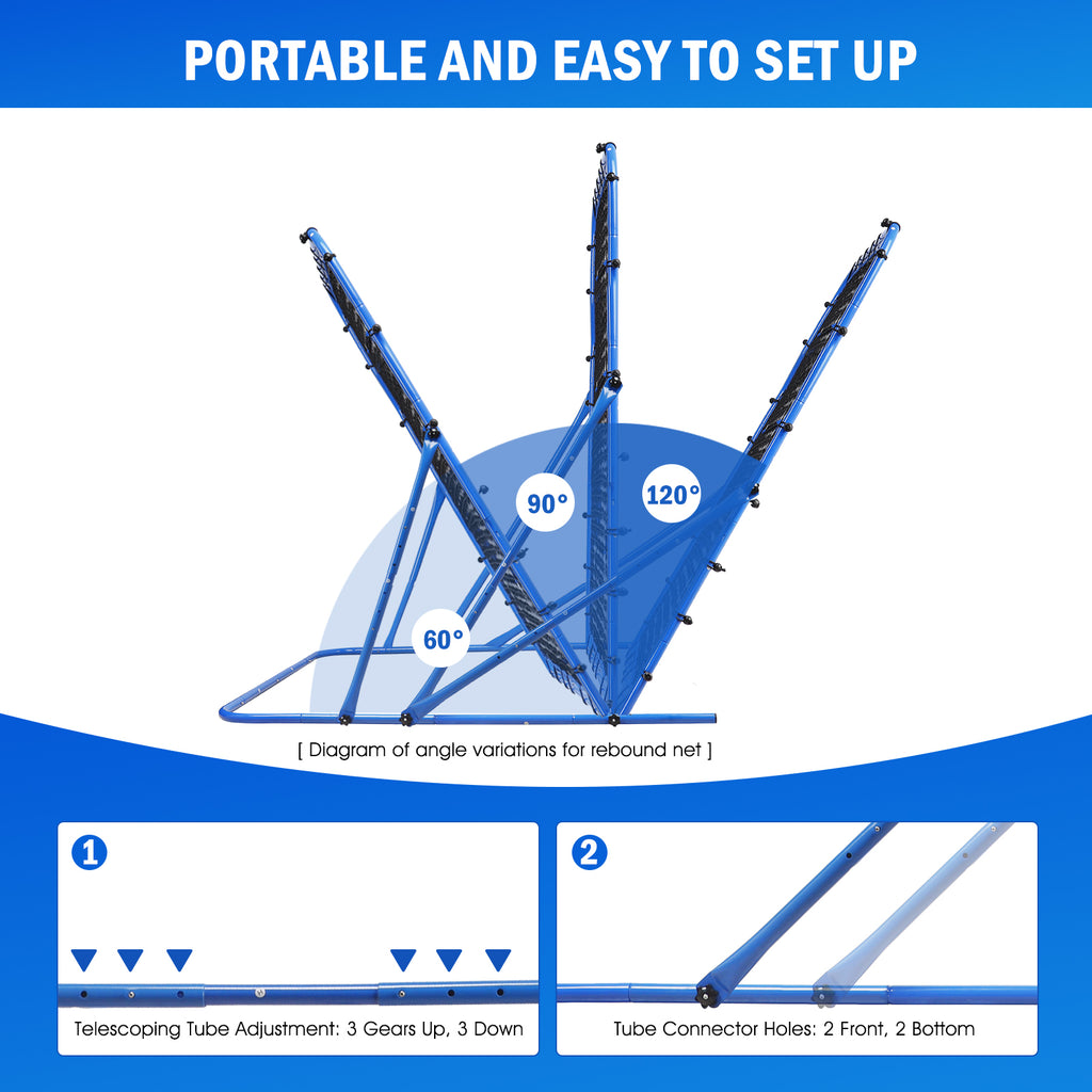 Winthai Dual-Mode Soccer Goal Net & Soccer Rebounder Net,Premium Durability for Intense Shooting Training,Quick-Switch Angle Soccer Training for Control,Passing Practice,Soccer Gifts for Kids Teen Adult 7X5FT