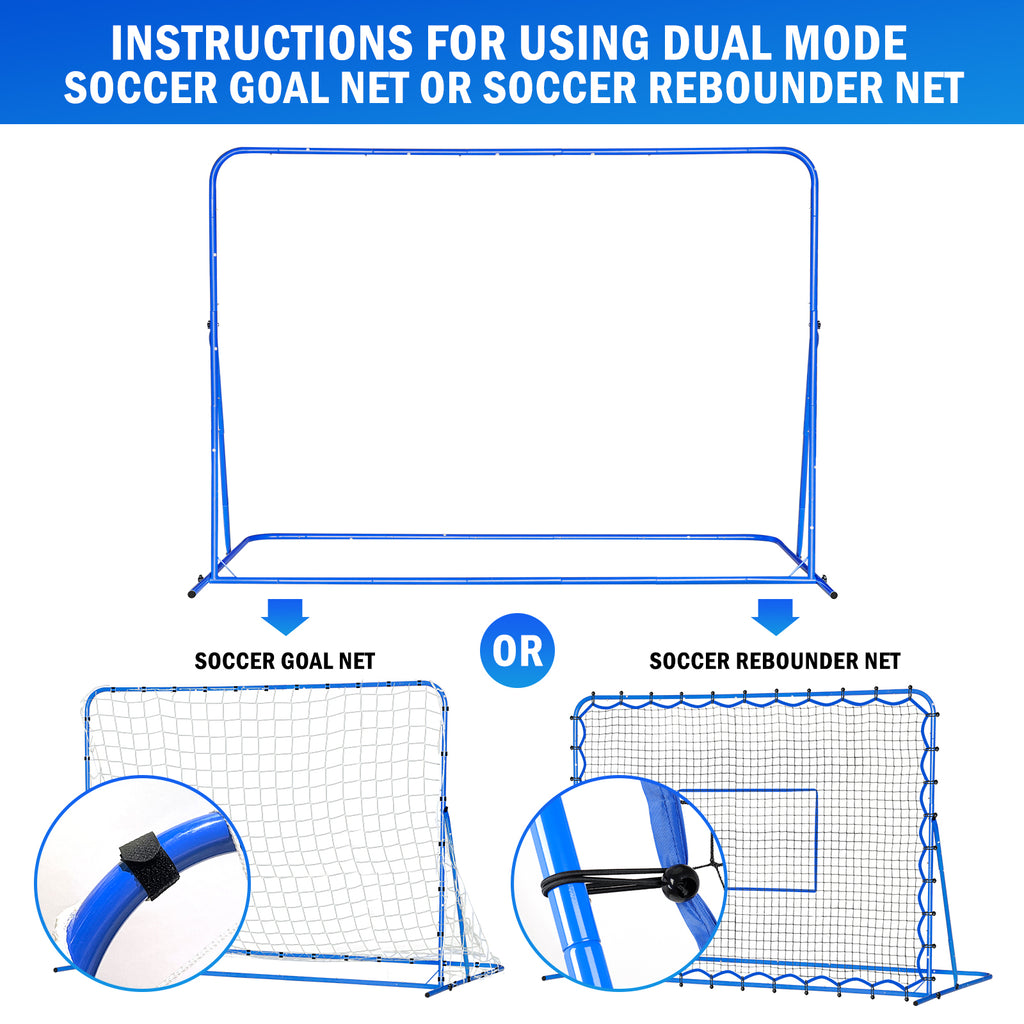 Winthai Dual-Mode Soccer Goal Net & Soccer Rebounder Net,Premium Durability for Intense Shooting Training,Quick-Switch Angle Soccer Training for Control,Passing Practice,Soccer Gifts for Kids Teen Adult 7X5FT