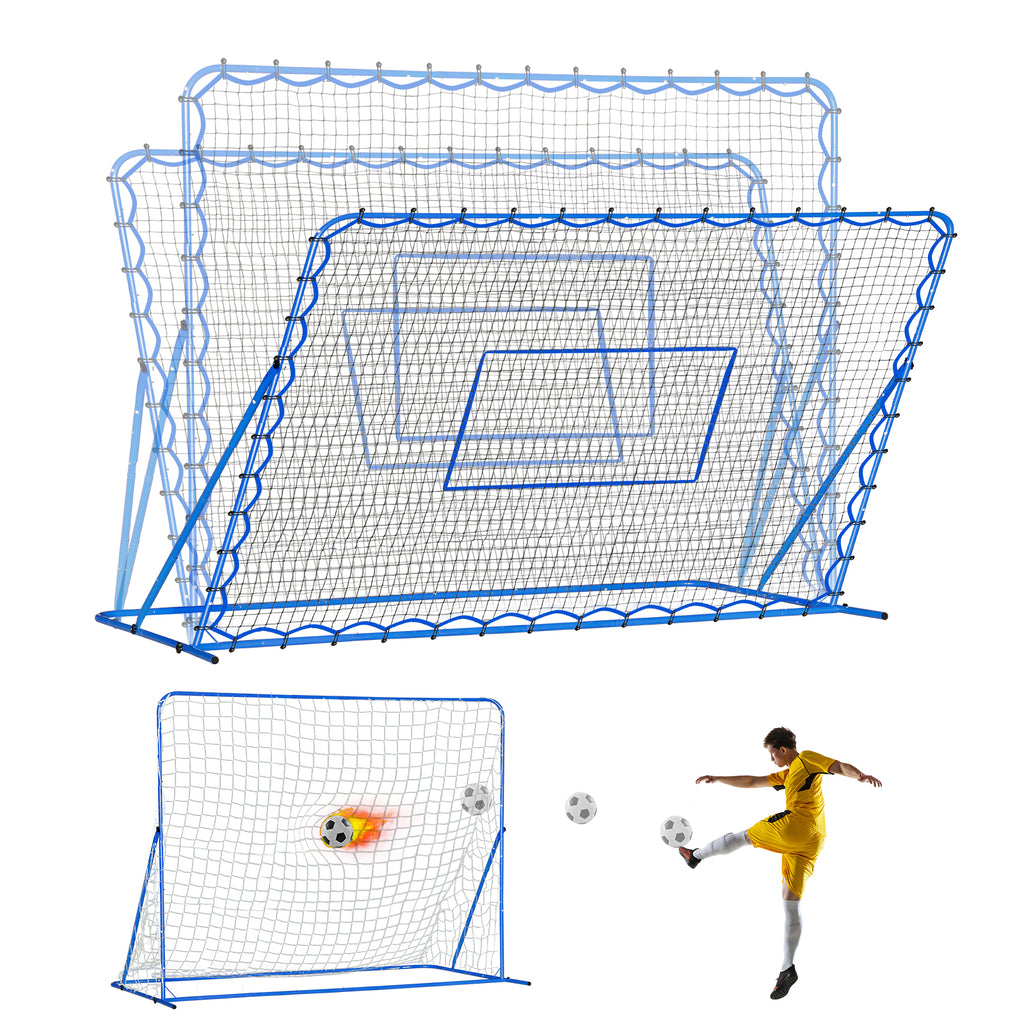Winthai Dual-Mode Soccer Goal Net & Soccer Rebounder Net,Premium Durability for Intense Shooting Training,Quick-Switch Angle Soccer Training for Control,Passing Practice,Soccer Gifts for Kids Teen Adult 8X6FT