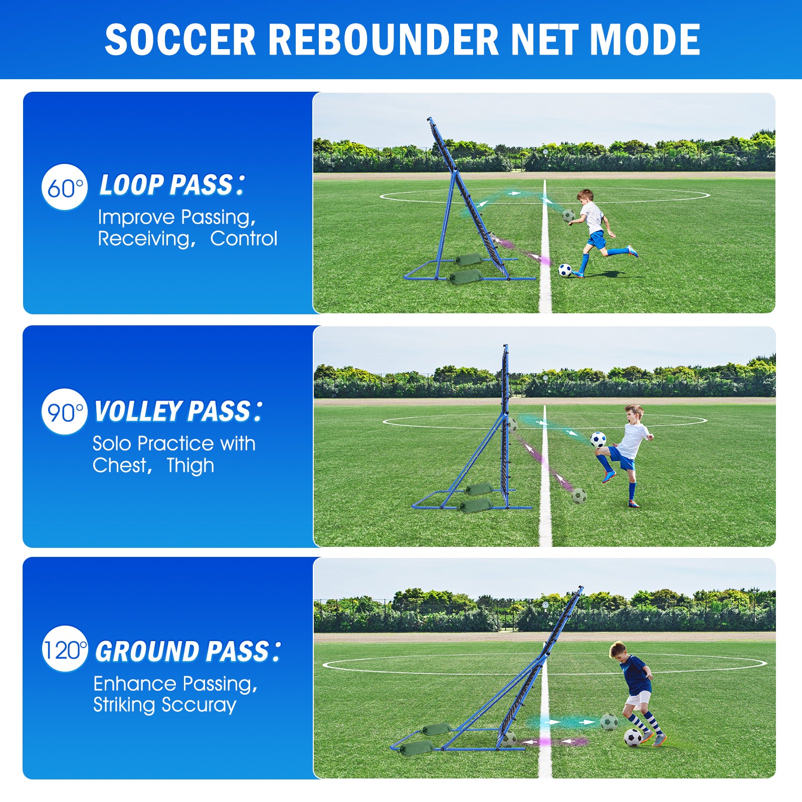 Winthai Dual-Mode Soccer Goal Net & Soccer Rebounder Net,Premium Durability for Intense Shooting Training,Quick-Switch Angle Soccer Training for Control,Passing Practice,Soccer Gifts for Kids Teen Adult 8X6FT