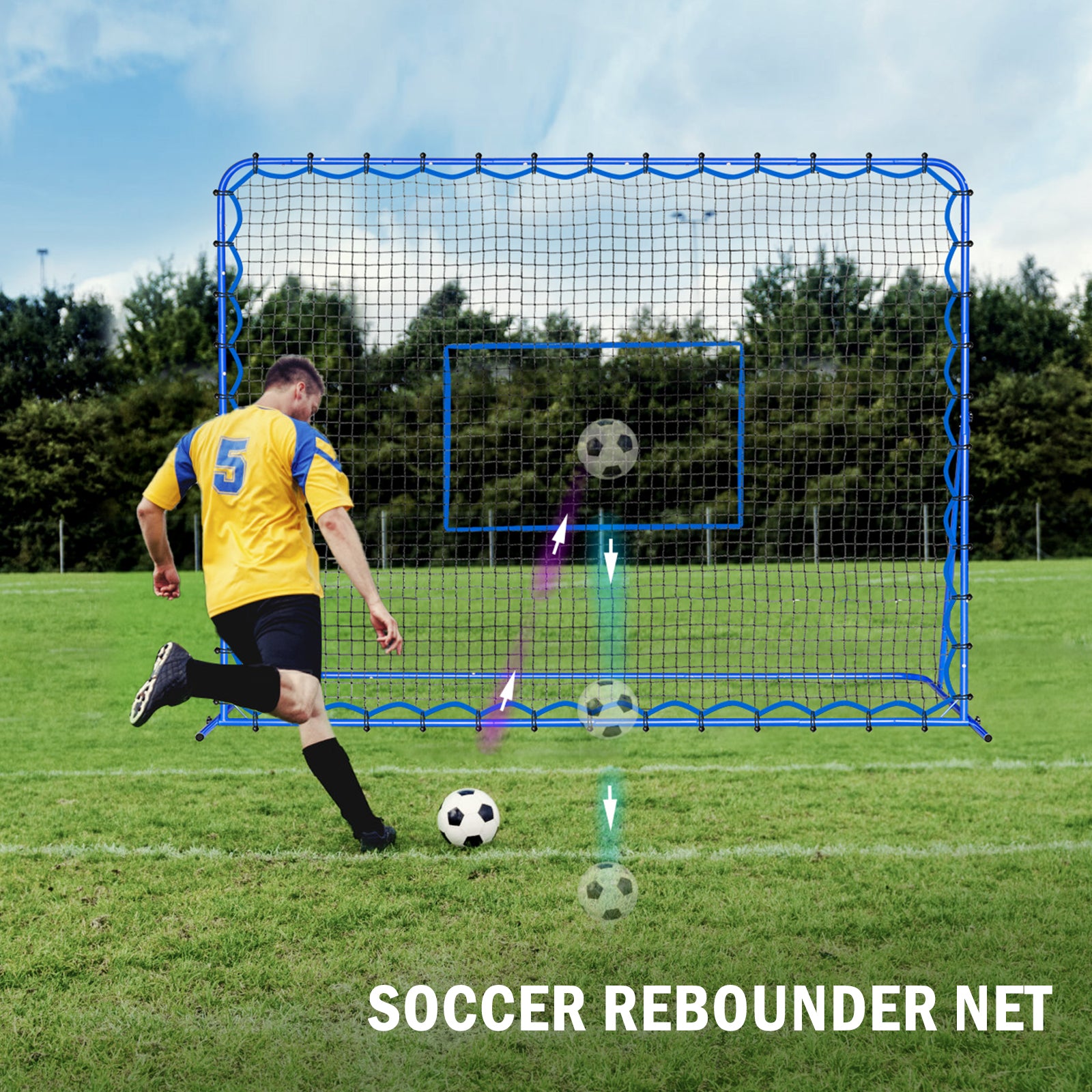 Winthai Dual-Mode Soccer Goal Net & Soccer Rebounder Net,Premium Durability for Intense Shooting Training,Quick-Switch Angle Soccer Training for Control,Passing Practice,Soccer Gifts for Kids Teen Adult 8X6FT