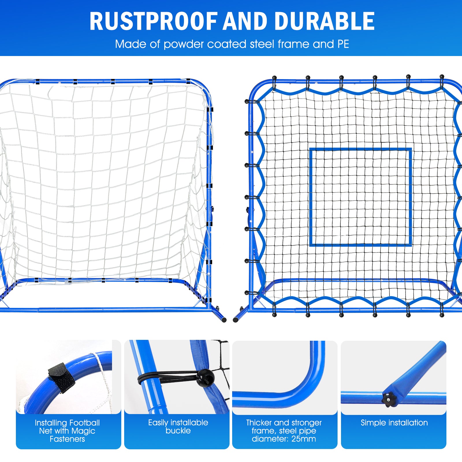 Winthai Dual-Mode Soccer Goal Net & Soccer Rebounder Net,Premium Durability for Intense Shooting Training,Quick-Switch Angle Soccer Training for Control,Passing Practice,Soccer Gifts for Kids Teen Adult 4X4FT