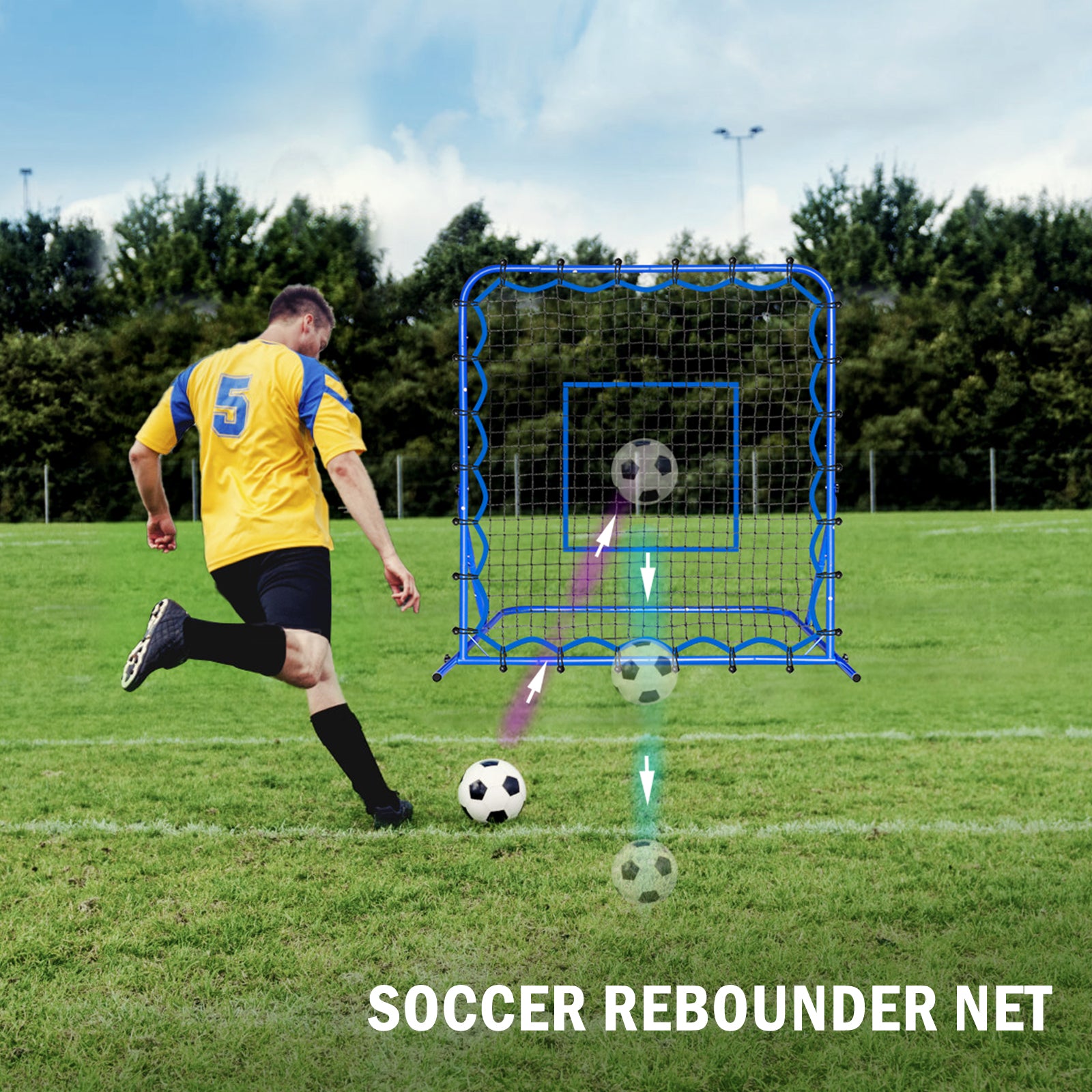 Winthai Dual-Mode Soccer Goal Net & Soccer Rebounder Net,Premium Durability for Intense Shooting Training,Quick-Switch Angle Soccer Training for Control,Passing Practice,Soccer Gifts for Kids Teen Adult 4X4FT