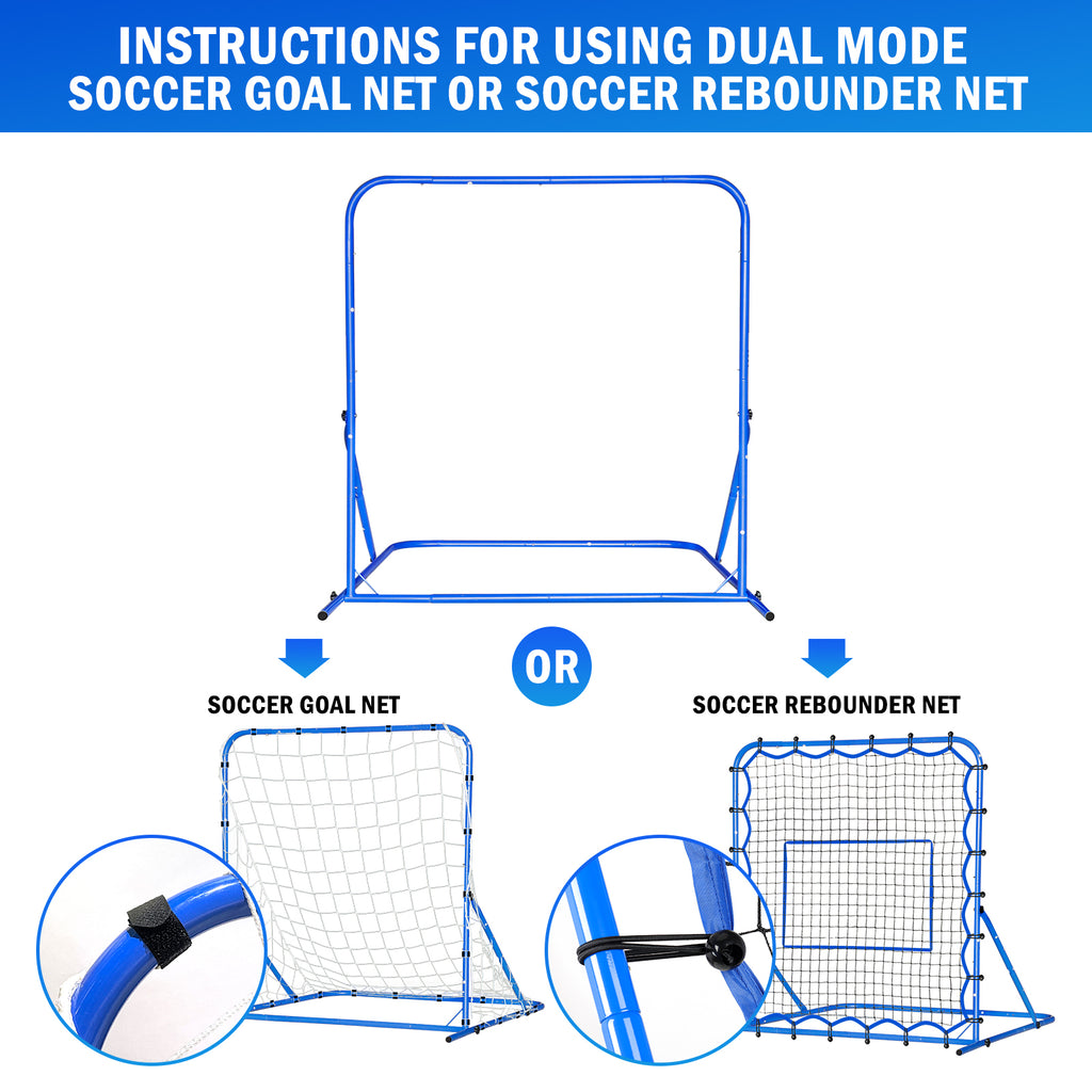 Winthai Dual-Mode Soccer Goal Net & Soccer Rebounder Net,Premium Durability for Intense Shooting Training,Quick-Switch Angle Soccer Training for Control,Passing Practice,Soccer Gifts for Kids Teen Adult 4X4FT