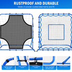 Winthai Three Mode Soccer Goal & Rebounder Net & Target Net,Four Targets for Precise Training,Tough-Built for Intense Shots,Quick-Switch Angle Soccer Training for Control/Passing Practice for Kids Teen 4X4FT