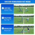Winthai Three Mode Soccer Goal & Rebounder Net & Target Net,Four Targets for Precise Training,Tough-Built for Intense Shots,Quick-Switch Angle Soccer Training for Control/Passing Practice for Kids Teen 5X4FT