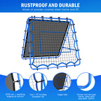 Winthai Dual-Sided Soccer Rebounder Net, Fast & Slow Rebound Speed Training for Control, Passing Practice, Easy Setup Baseball/Volleyball Rbounder Gifts & Equipment for Kids,Teens & Adults 4X4FT