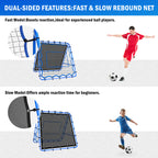 Winthai Dual-Sided Soccer Rebounder Net, Fast & Slow Rebound Speed Training for Control, Passing Practice, Easy Setup Baseball/Volleyball Rbounder Gifts & Equipment for Kids,Teens & Adults 4X4FT