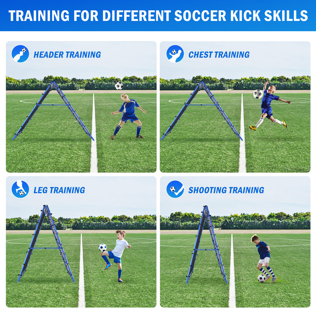 Winthai Dual-Sided Soccer Rebounder Net, Fast & Slow Rebound Speed Training for Control, Passing Practice, Easy Setup Baseball/Volleyball Rbounder Gifts & Equipment for Kids,Teens & Adults 5X5FT