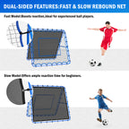 Winthai Dual-Sided Soccer Rebounder Net, Fast & Slow Rebound Speed Training for Control, Passing Practice, Easy Setup Baseball/Volleyball Rbounder Gifts & Equipment for Kids,Teens & Adults 5X5FT
