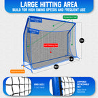 WICTTISPOSI Golf Hitting Net with Extra Striking Net, 10x7ft Heavy Duty Golf Practice Nets for Golfers Backyard Driving Swing, Golf Impact Cage Metal Frame with Storage Bag&Elevated Base, Indoor Outdoor Use