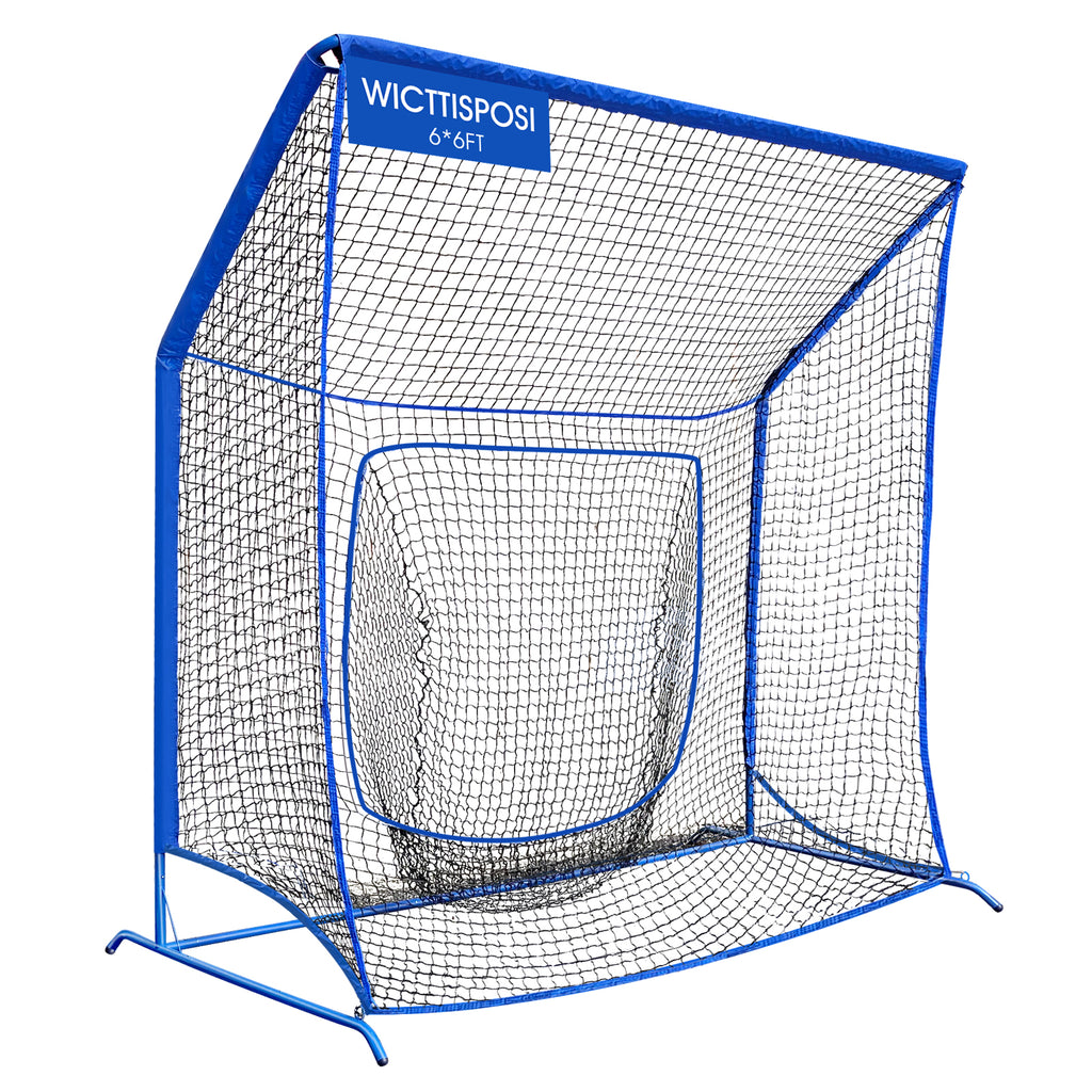 WICTTISPOSI Baseball Softball Net with Blocking System, 6X6FT Practice Cage for Batting/Pitching/Fielding, Metal Frame with Elevated Base and Storage Bag for Backyard Outdoor Indoor (Copy)