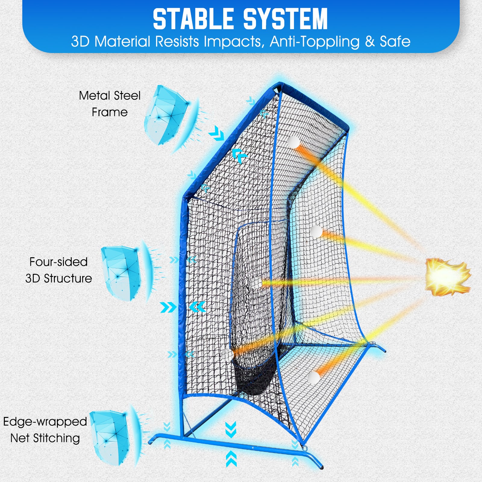 WICTTISPOSI Baseball Softball Net with Blocking System, 6X6FT Practice Cage for Batting/Pitching/Fielding, Metal Frame with Elevated Base and Storage Bag for Backyard Outdoor Indoor (Copy)