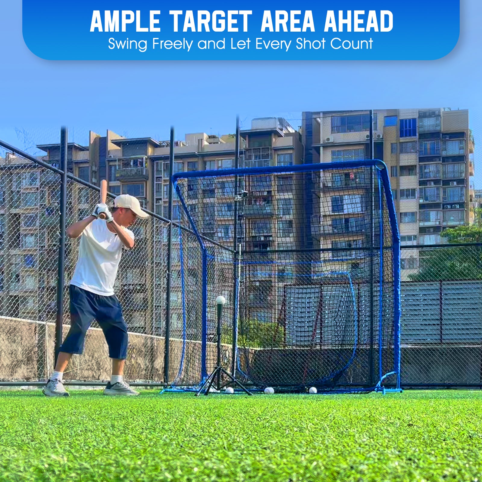 WICTTISPOSI Baseball Softball Net with Blocking System, 6X6FT Practice Cage for Batting/Pitching/Fielding, Metal Frame with Elevated Base and Storage Bag for Backyard Outdoor Indoor (Copy)