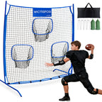 WICTTISPOSI Football Throwing Net, Upgrade Heavy Duty Metal Frame Quarterback Training Equipment Throwing Machine with 1-4 Targets, Easy Setup Football Target Practice with CarryBag, Allweather Indoor Outdoor Use 6.2X6FT