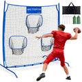 WICTTISPOSI Football Throwing Net, Upgrade Heavy Duty Metal Frame Quarterback Training Equipment Throwing Machine with 1-4 Targets, Easy Setup Football Target Practice with CarryBag, Allweather Indoor Outdoor Use 6.2X6FT