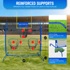WICTTISPOSI Football Throwing Net, Upgrade Heavy Duty Metal Frame Quarterback Training Equipment Throwing Machine with 1-4 Targets, Easy Setup Football Target Practice with CarryBag, Allweather Indoor Outdoor Use 6.2X6FT