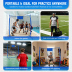 WICTTISPOSI Football Throwing Net, Upgrade Heavy Duty Metal Frame Quarterback Training Equipment Throwing Machine with 1-4 Targets, Easy Setup Football Target Practice with CarryBag, Allweather Indoor Outdoor Use 6.2X6FT