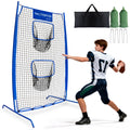 WICTTISPOSI Football Throwing Net, Upgrade Heavy Duty Metal Frame Quarterback Training Equipment Throwing Machine with 1-4 Targets, Easy Setup Football Target Practice with CarryBag, Allweather Indoor Outdoor Use 4X7FT