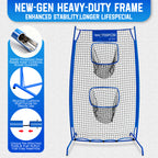 WICTTISPOSI Football Throwing Net, Upgrade Heavy Duty Metal Frame Quarterback Training Equipment Throwing Machine with 1-4 Targets, Easy Setup Football Target Practice with CarryBag, Allweather Indoor Outdoor Use 4X7FT