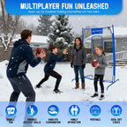 WICTTISPOSI Football Throwing Net, Upgrade Heavy Duty Metal Frame Quarterback Training Equipment Throwing Machine with 1-4 Targets, Easy Setup Football Target Practice with CarryBag, Allweather Indoor Outdoor Use 4X6FT