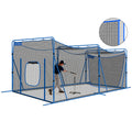WICTTISPOSI 20ftx10ftx8ft Baseball Softball Cage with Hitting Net,Dual Sided 7-Ply Netting for Batting/Pitching/Fielding,Heavy-Duty Metal Frame and Windproof Ropes for Backyard Outdoor Indoor
