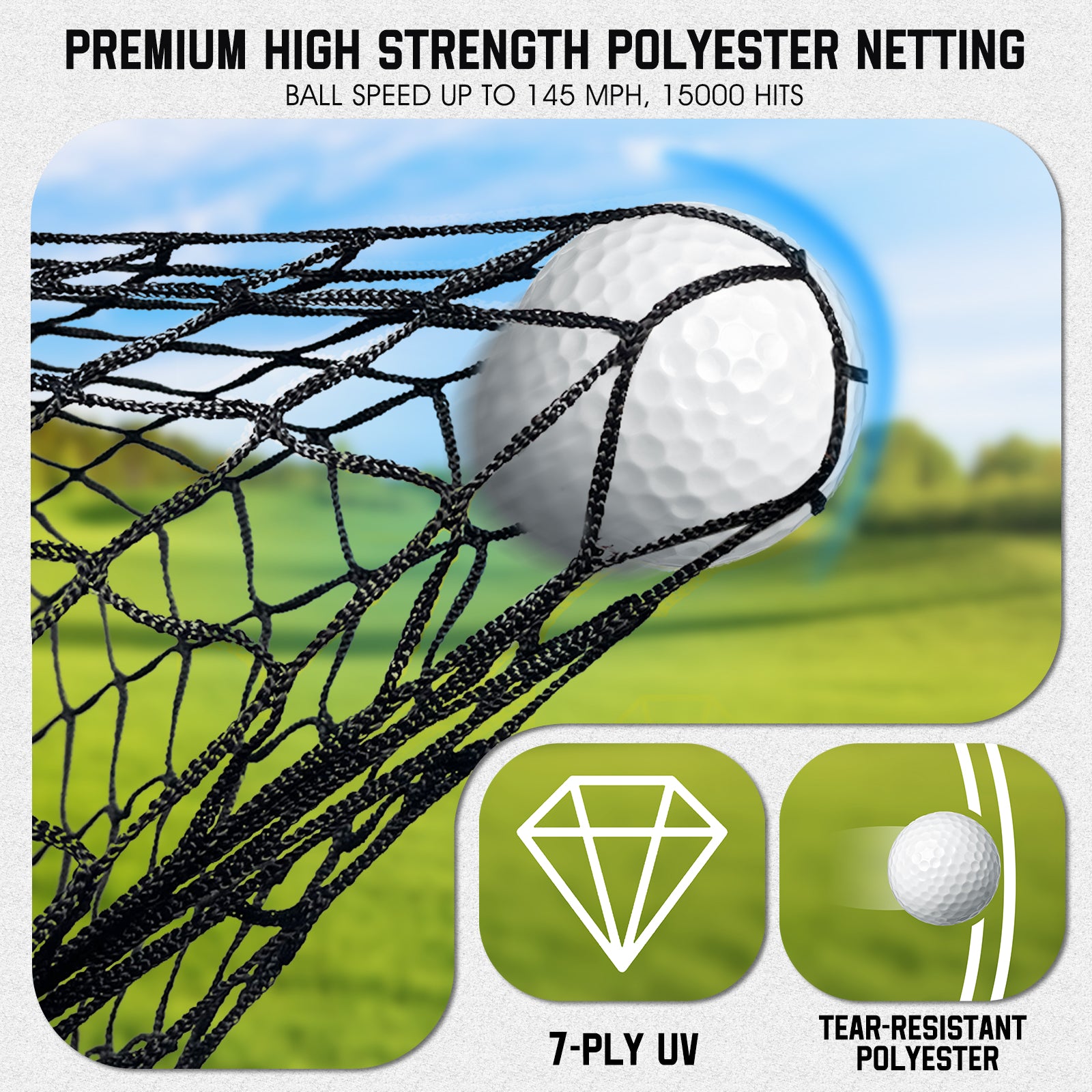 WICTTISPOSI Golf Net with Target Pocket, 20ft/15ft/10ft Golf Practice Net, Heavy-Duty Multi Sports Netting Barrier, Golf Hitting Net for Golfer Garages Backyard Driving Swing Chipping, Indoor Outdoor Use 10x10FT