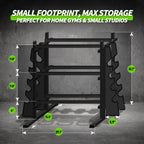 WICTTISPOSI 3-Tier Heavy Duty Dumbbell Rack,1200 LBS Capacity,Double-Side Extension Holder for Dumbbells & Kettlebells Home Gym Storage Rack BLACK