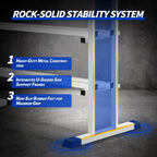 WICTTISPOSI 3-Tier Heavy Duty Dumbbell Rack,1200 LBS Capacity,Double-Side Extension Holder for Dumbbells & Kettlebells Home Gym Storage Rack  WHITE-BLUE