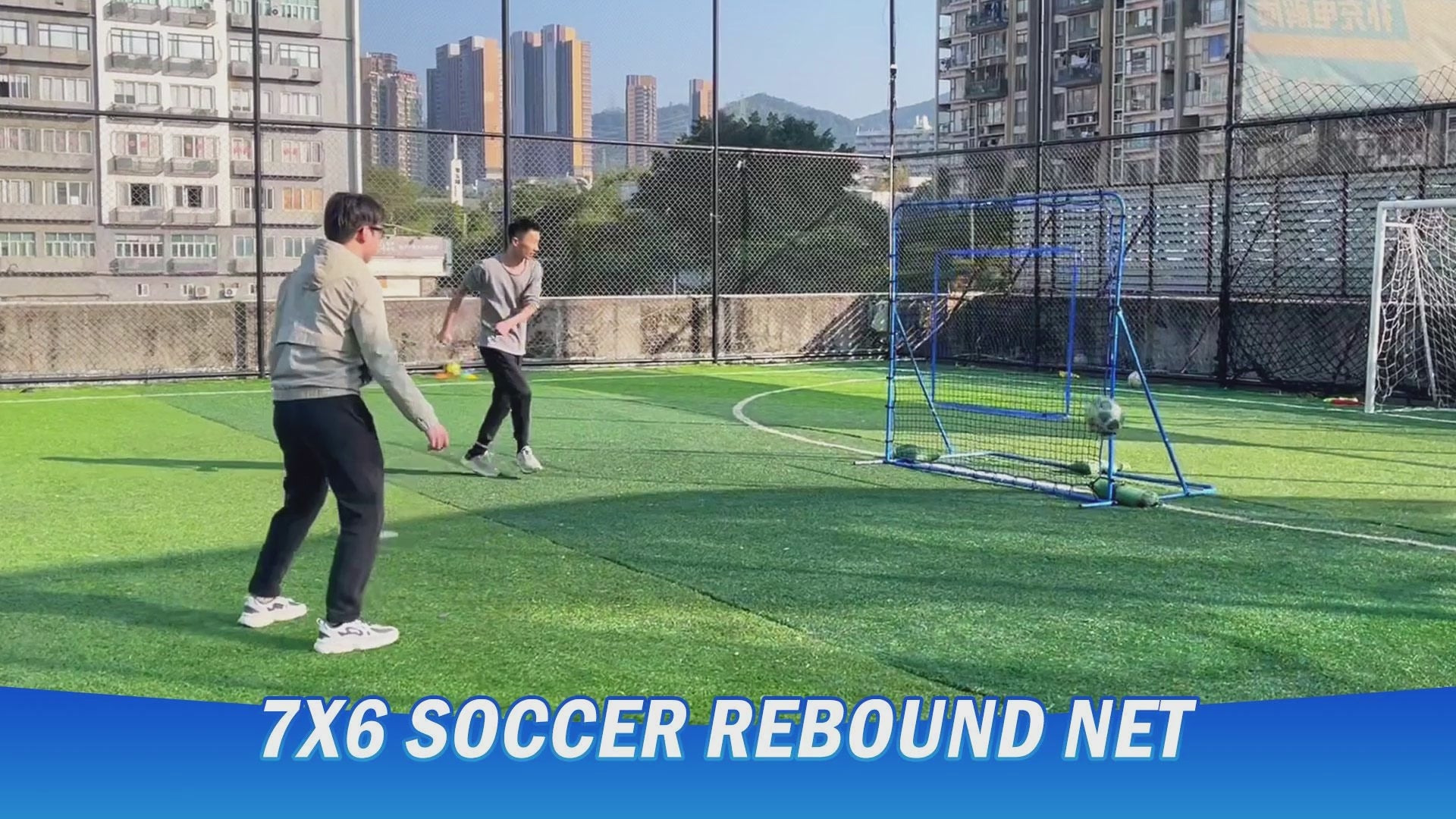 Winthai Soccer Rebounder Net, Quick-Switch Angle Soccer Training for Control, Passing Practice, Easy Setup Rebounder Gifts & Equipment for Kids,Teens & Adults 7X6FT