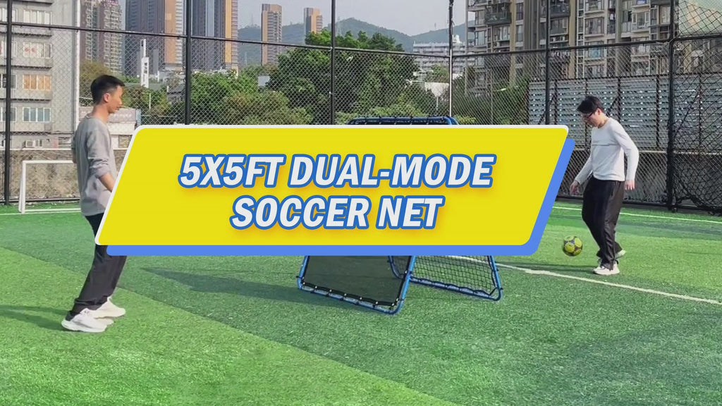 Winthai Dual-Sided Soccer Rebounder Net, Fast & Slow Rebound Speed Training for Control, Passing Practice, Easy Setup Baseball/Volleyball Rbounder Gifts & Equipment for Kids,Teens & Adults 5X5FT