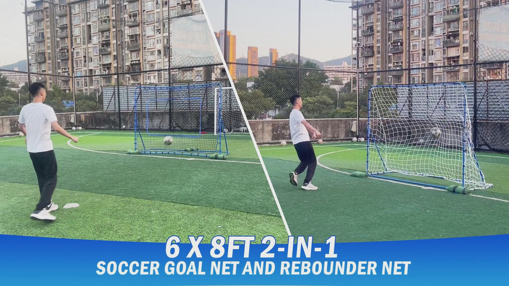 Winthai Dual-Mode Soccer Goal Net & Soccer Rebounder Net,Premium Durability for Intense Shooting Training,Quick-Switch Angle Soccer Training for Control,Passing Practice,Soccer Gifts for Kids Teen Adult 8X6FT