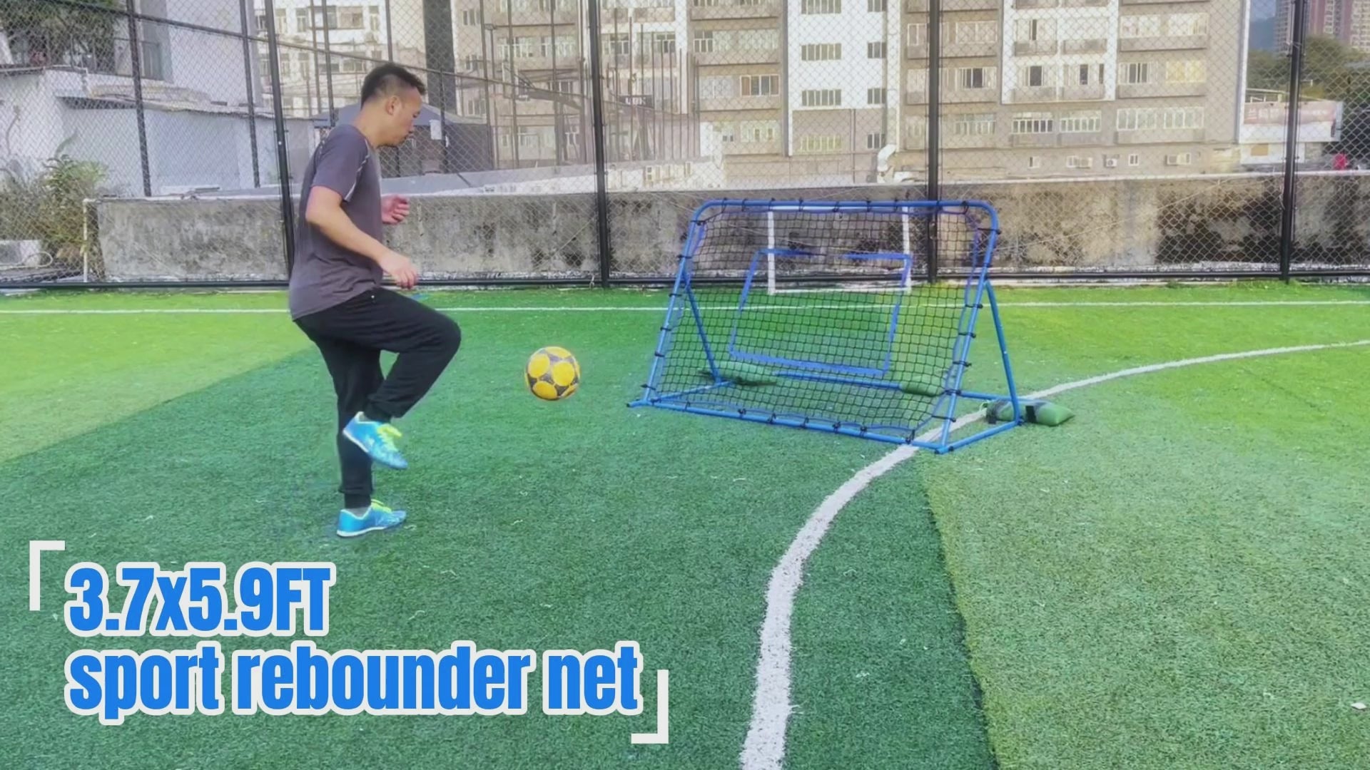 Winthai Soccer Rebounder Net, Quick-Switch Angle Soccer Training for Control, Passing Practice, Easy Setup Rebounder Gifts & Equipment for Kids,Teens & Adults 5.9X3.7FT